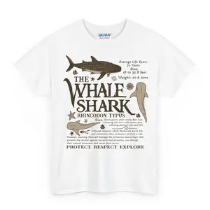Whale Shark Graphic T-Shirt – Bold "Whale Shark" Design with Ocean Facts and Protect Nature Message , Perfect for Ocean Lovers , Unisex Top Cotton Eco-Friendly Tee for Summer , Marine Life Awareness Gift