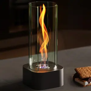 Portable Fire Pit, Tabletop Fire Pit, Desktop Fireplace with Flame Effect, Indoor & Outdoor Fireplace for Decorative Modern Home Decor, Birthday & Housewarming Gift