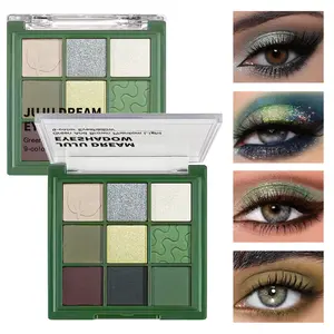 Green And Brown Phantom Light 9-color Eyeshadow, Eye Makeup Products, Highly Pigmented Palette, ultra-fine silky powder, easy to smudge, high color intensity, less powder flying, long-lasting, creates soft natural or Christmas makeup looks