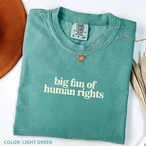 Comfort Colors Big Fan Of Human Rights Minimalist Tee No Human Is Illegal Radicalized By Basic Decency Make America Kind Again Practice Empathy