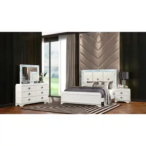Ghivi Modern Laguna 4 Pc Queen Upholstered Bedroom Set