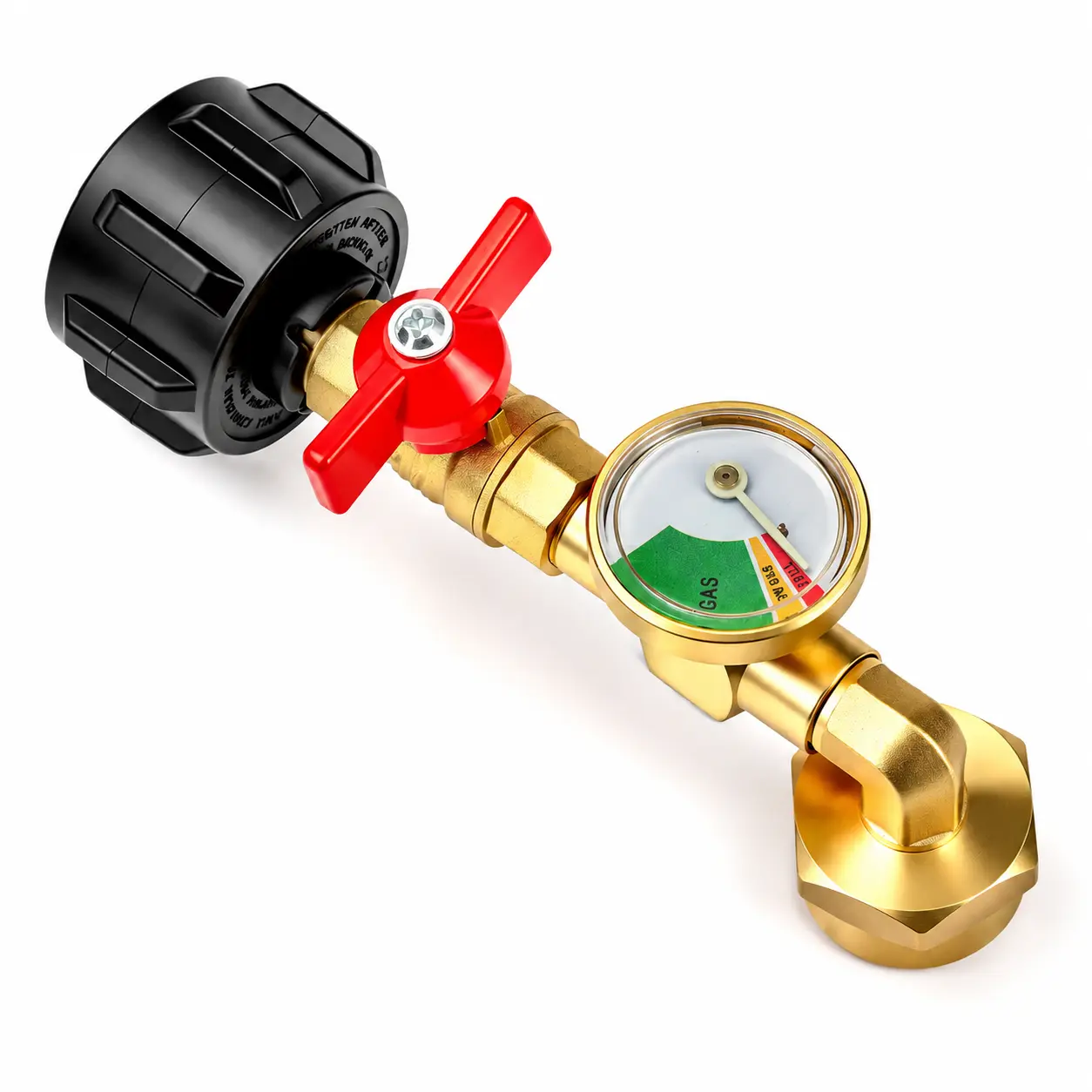 Propane Refill Adapter with Pressure Gauge, Valve and Glow Gauge - LP Gas Tank BBQ Filling Connector Tool for BBQ Grill, Camping - Specialty Kitchen Utensil
