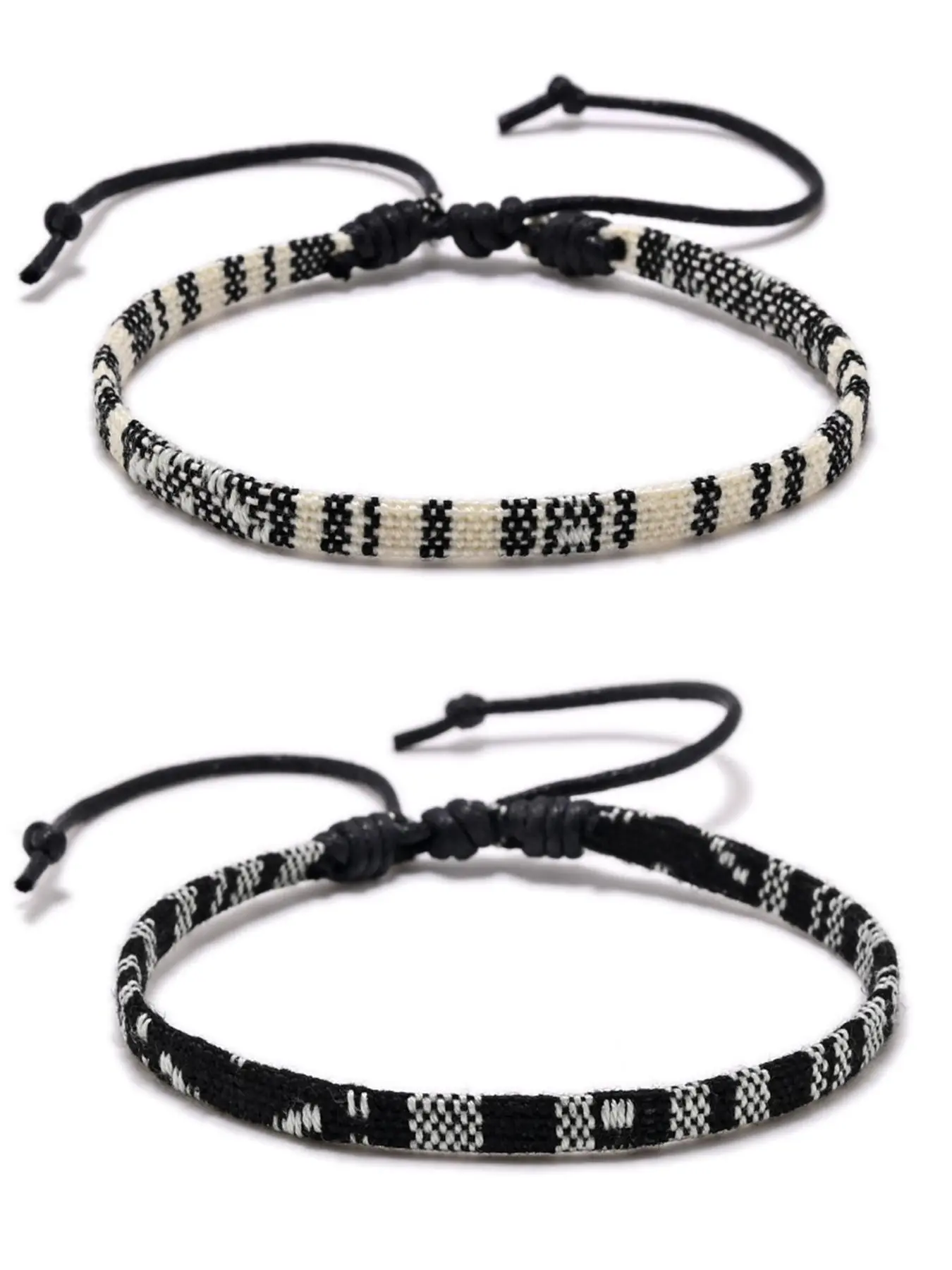 Adjustable Rope Bracelet Set, Unisex Design Jewelry for Party, Daily Clothing Decor, Trendy All-match & Exquisite Jewelry for Birthday Gift, Adjustable Slider Bracelets, Adjustable Strap Bracelets, Boho Style Bracelet, Trendy Fashionable Accessories