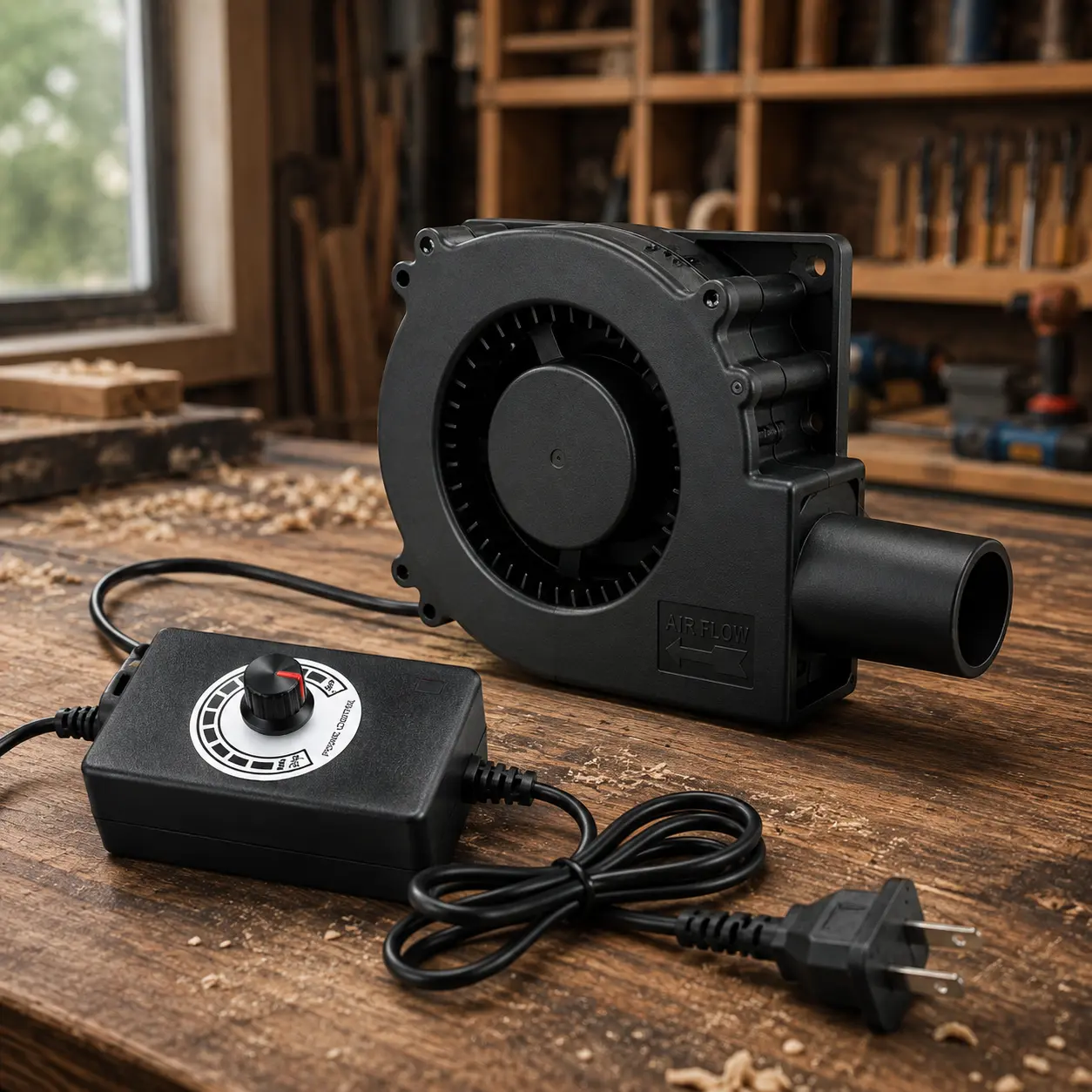 120mm x 32mm Centrifugal Blower Fan - 110V/220V AC, 4V-12V DC Dual Ball Bearing, Speed Controller, 12V 3000rpm High Airflow for Computers, Receivers, TV, Car Parts Cooling