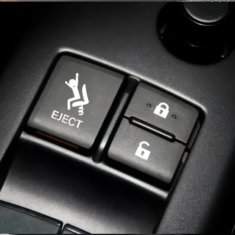 6PCS/SET Car "EJECT" Stick Figure Logo Sticker For Car Interior Buttons, Backpacks, Car Decor, Car Decoration, Funny Car Stickers