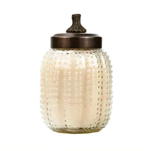 Honey Pear Cider Large Pumpkin Jar Candle - Anjou Pear & Honey Crisp Apple Scented Decorative USA Made Pumpkin Jar Candles