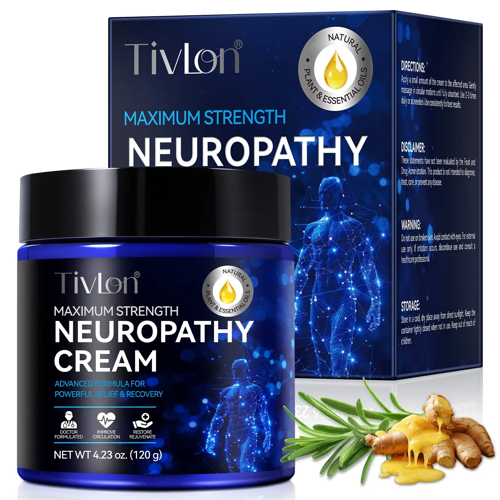 Tivlon Neurocalm Cream Moisturizing Body Care Lotion, Premium Plant Formula, Quick Absorption & Non-Greasy, Suitable for All Skin Types