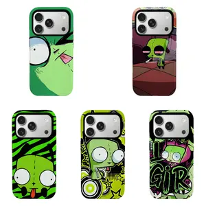 Invader Z1m GIR Cute Cartoon Phone for iPhone 11/12/13/14/15/16/17 pro max  series and Samsung S21-S26 series.Perfect for Her/Him Girly Phone Caseslovely gift