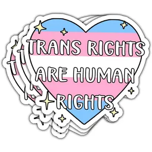 COMBO 3 PCS Trans Rights are Human Rights Sticker, Equality Bumper Sticker, Trans Human Rights Ally Stickers for Water Bottles Laptop Phone Hard Hat