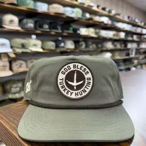 God Bless Turkey Hunting Rope Hat - Olive