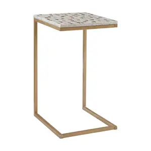Linon Home Decor Bria Capiz Fish Mosaic Accent C Table
