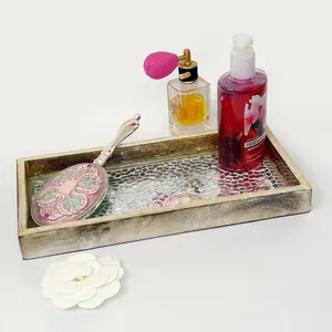 Nu Steel TR-240 Silver Mosaic Wooden Tray