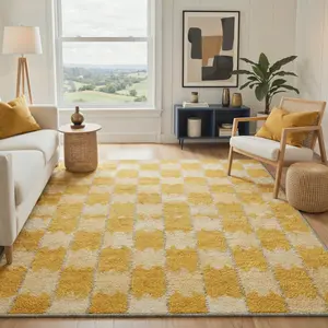 【Deals For You Days】BEIMO Home Rug – Soft, Non-Slip, Pet Friendly, Machine Washable Carpet, Ideal Area Rug for Living Room, Bedroom, Kitchen, Hallway Floor Decor ,ARC1284-OCHRE
