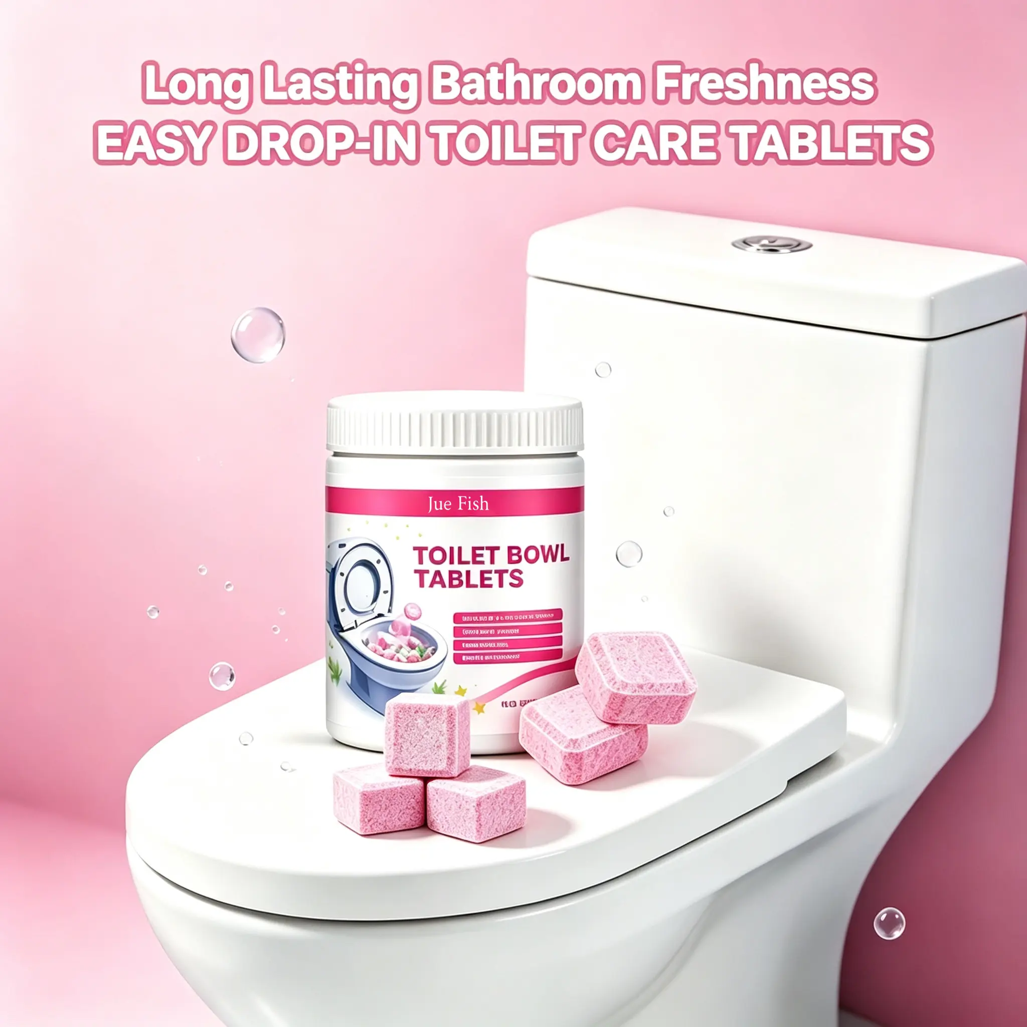 Toilet Bowl Effervescent Cleaning Tablets (12-48 Count) - Automatic Flush Bathroom Dirt Remover, Quick Dissolve Formula for Limescale Removal & Odour Control, Daily Household Essential