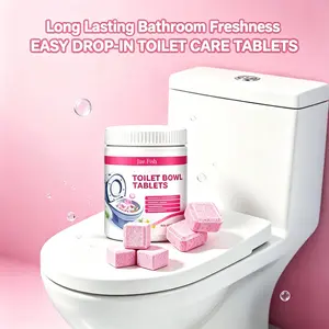 12-48 Count Toilet Bowl Effervescent Cleaning Tablets, Automatic Flush Bathroom Cleaner, Quick Dissolve Formula to Remove Limescale, Dirt & Neutralize Unpleasant Odors, Daily Household Bathroom Essential