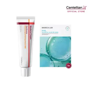 [Centellian24] Madeca - Hyal Mask Duo | Madeca Cream Time Reverse + Madeca Lab Hyal Waterfull Glow Mask Duo | Intense Hydration + Radiance Boost | Dewy & Plump Skin Care | Moisturizing Sheet Mask | Korean Skincare | 5 pcs