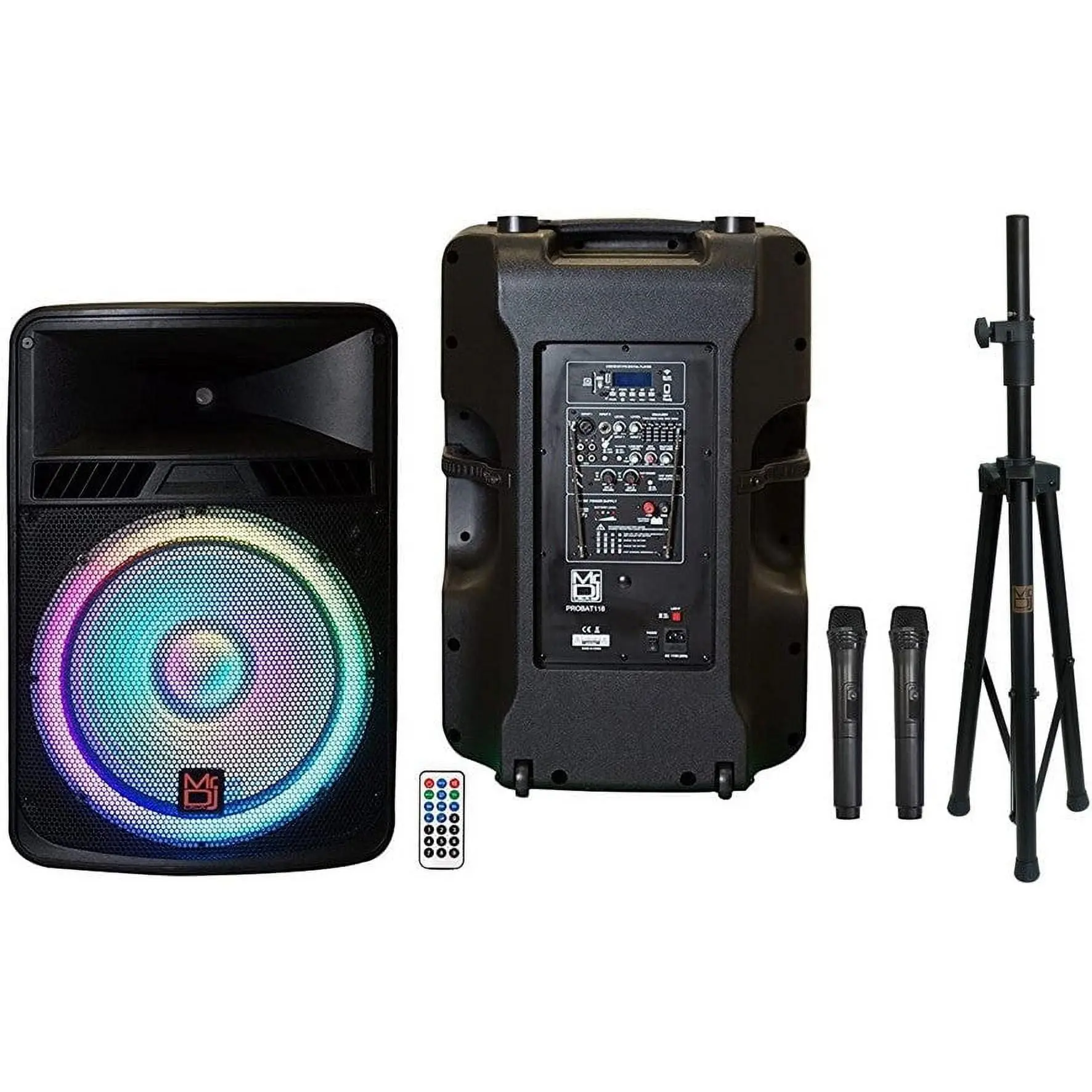 MR DJ PROBAT118 4000 Watts Power 18 Inch Speaker Built-in Battery + Speaker Stand