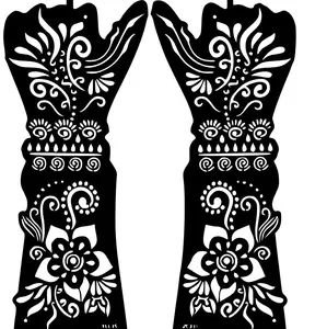 Long Henna Stencils for Hands | DIY Tattoo Stencils | Easy to use Stencils | Free henna cone!
