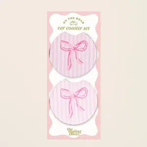 Bow Pink Car Coasters