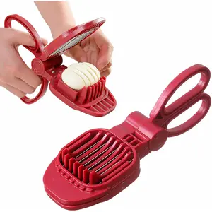 Large Egg Slicer for Hard Boiled Eggs, Egg Cutter with Thick and Sturdy Blade, Boiled Eggs Slicer with Long Handle, Stainless Steel Strawberry Slicers for Sturdy Easy to Clean Use