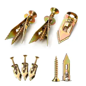 80 Pcs Self Drilling Drywall Anchors with Screws Kit, Zinc Plated Steel Self Drilling Wall Anchors Heavy Duty, No Drill or Holes for TV, Shelf Straps, Bike, Cabinets, Gypsum Boards