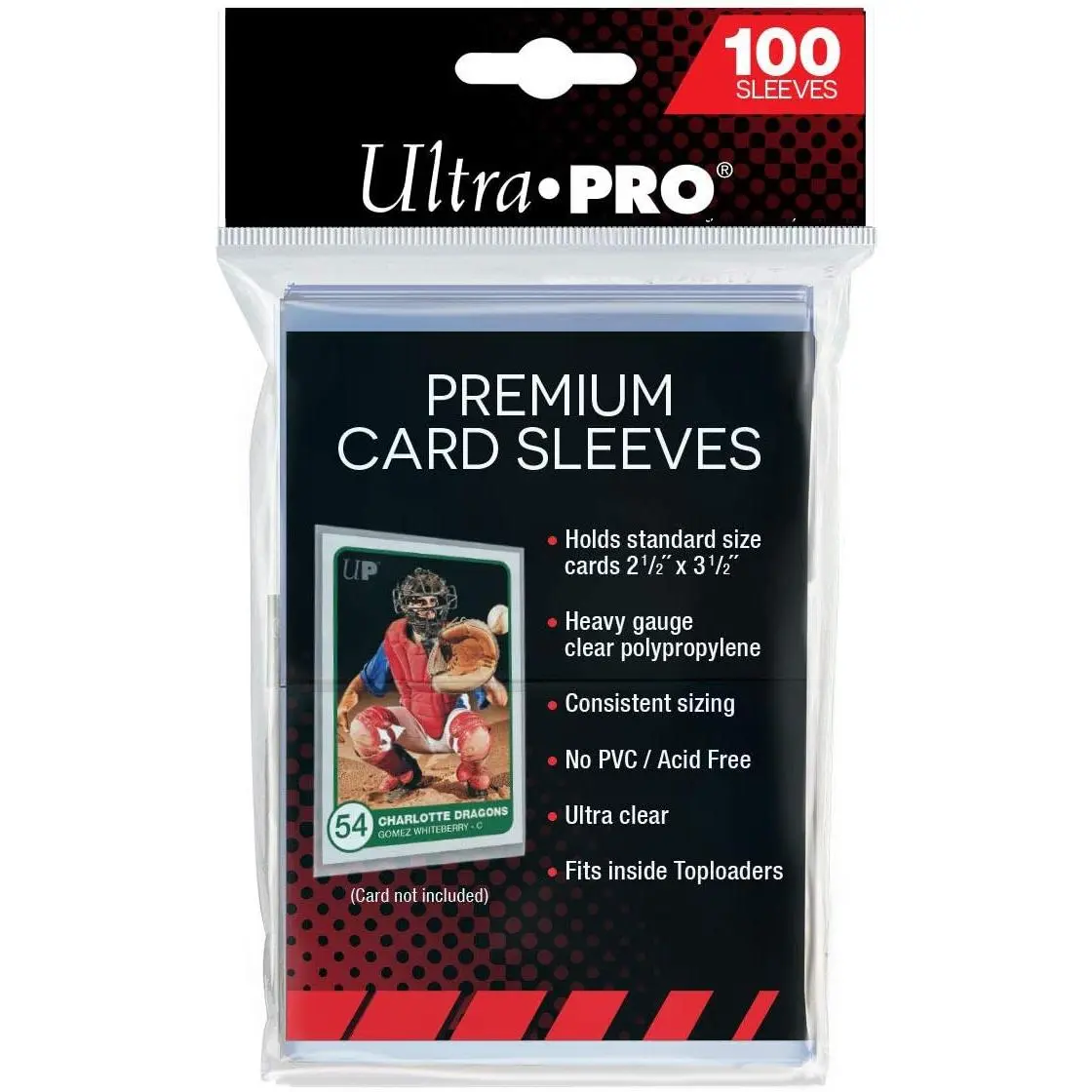 Ultra Pro - Premium Clear 100ct. Card Sleeves to Protect Sports Cards, Baseball / Football Cards, and Collectible Cards, Standard Size