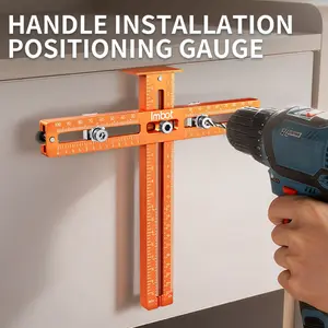 IMBOT ProSet Universal Drill Template - Aluminum Handle Mount, Dual-Side Alignment, Anti-Slip Base, Laser Rulers, Pro Precision for DIY Shops, DIY Hacks, Easy Installation