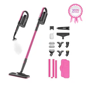 Schenley 18-in-1 Steam Mop with Detachable Handheld Steamer for Walls, Grouts, Hard Floors, Tiles, includes Multi-purpose Accessories, Washable Microfiber Pads and Disposable Pads