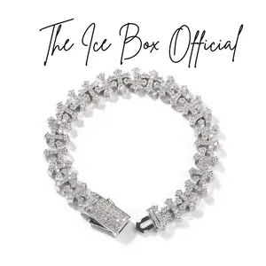 The Ice Box Official 14K White Gold Plated Cross Tennis Bracelet 7inches Sparkling Design Jewelry Accessory