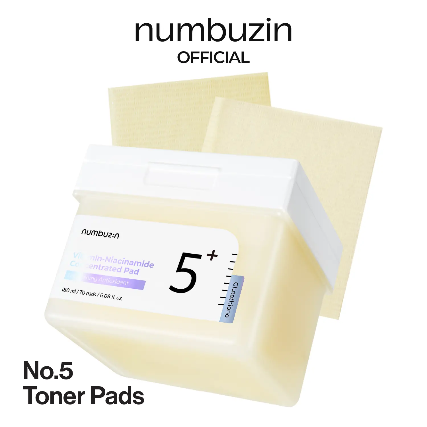 [numbuzin official shop] No.5 Toner Pads | Vitamin-Niacinamide Concentrated Pad | 70 Pads/6.08 fl. oz.