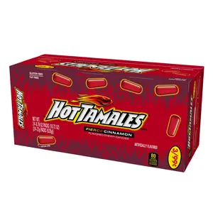 Hot Tamales Fierce Cinnamon Spicy Candies - 24 Pack, Bold Cinnamon Flavor Fruity Snack, Spicy Candy