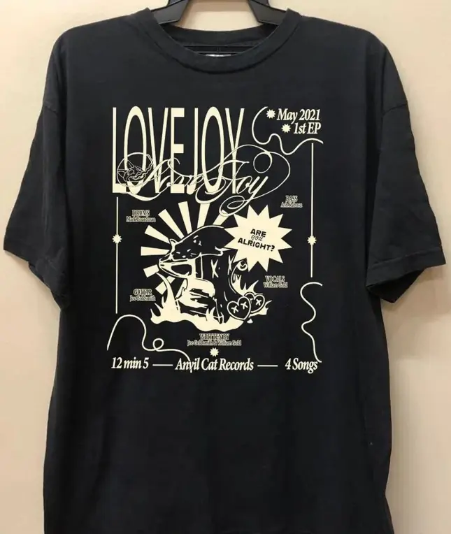 Lovejoy Music Band Shirt, Lovejoy North Autumn Tour 2024, the Lazy Cat shirt, Lovejoy Merch, Lovejoy Tour 2024 Shirt, Gift for men women Unisex Album T-Shirt