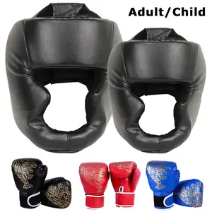 Safety Boxing Gloves Helmet Head Gear Protectors PU Leather Gloves Kids Boxing Training Kickboxing Boxer Target