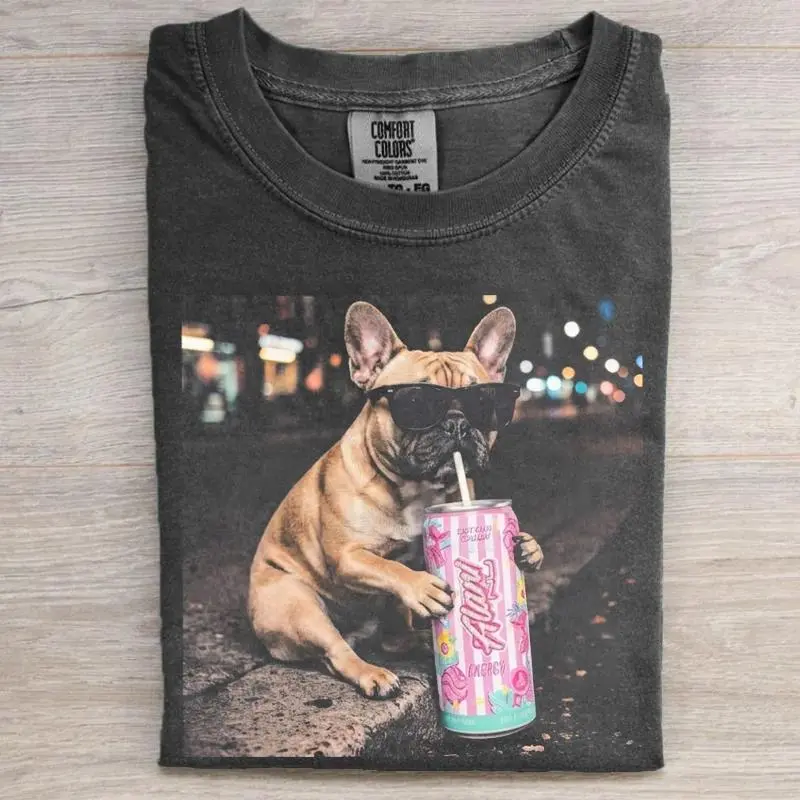 French Bulldog Drinking T-Shirt, Funny Frenchie Beer Lover Tee, Cute Bulldog Party Graphic Shirt, Dog Mom Dog Dad Gift, Summer Dog Lover Shirt, Gift for Men Women