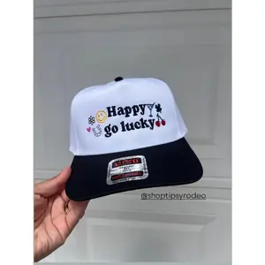 Happy Go Lucky Embroidered Trucker hat