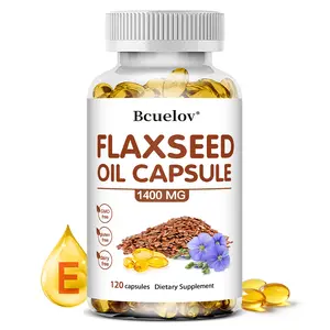 Bcuelov Flaxseed Oil Health Supplement,Supports Heart Health and Immune Health,120 Capsules