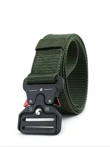 Men's Tactical Belt, Quick Release Canvas Belt, Military Training Outdoor Pants Belt, Casual Adjustable Belt for Jeans Trousers, Adjustable Waist Belt