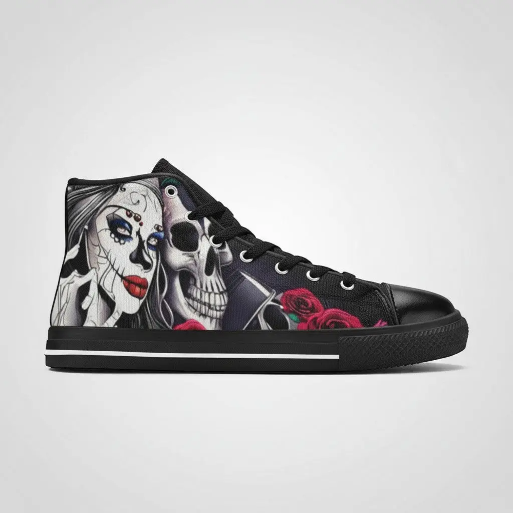 WOMEN'S Woman And Skulls Custom Shoes | Freaky Shoes®