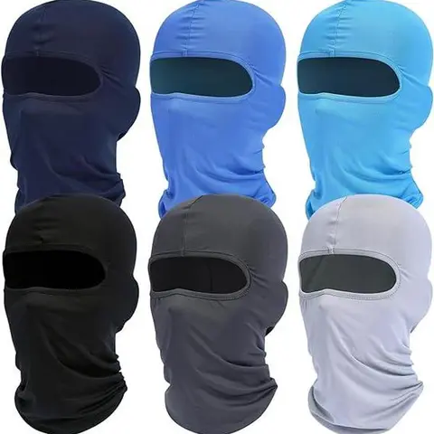6Pcs(a style) Adjustable Synthetic Work Safety Balaclava Mask - Protective Gear, Flexible, Windproof Ice Silk, Long-Sleeve, Sun Protection for Face+Neck+Ears, Dust-Free Breathing, Polyester Dirt Bike Accessory for Motocross Riders