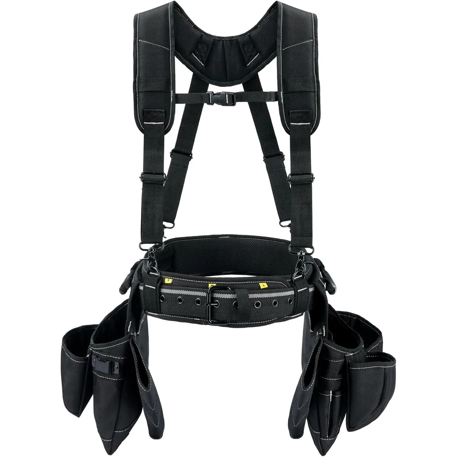KUNN Tool Belt with Suspenders Professional Framer's Construction Rig with Suspenders and 22 Pockets for Carpenter, Electrician, Roofing