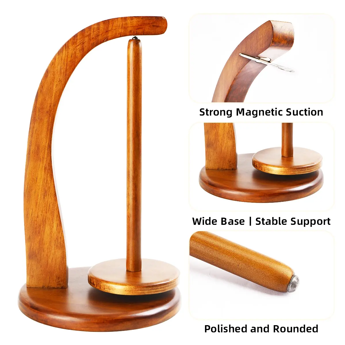 1pc Yarn Holder for Crocheting, Crochet Yarn Holder, Magnetic Wooden Yarn Holder Spinner, Ideal for Crochet Accessories, Rotating Yarn Ball Holder for Most Yarns, Yarn Ball Winder, Crochet Kit, Yarn Winding Machine