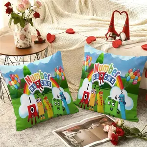 2PC, Numberblocks  inspired pillow cover, 18 inches * 18 inches, double-sided printing, Christmas decoration, sofa waist pillowcase, pillowcase does not contain pillow core. suitable for gift giving