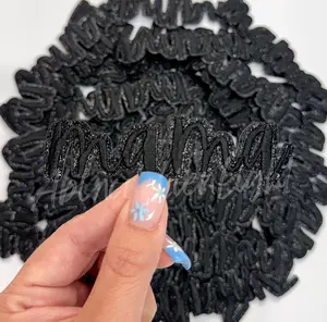Black Cursive Mama Embroidery Patch