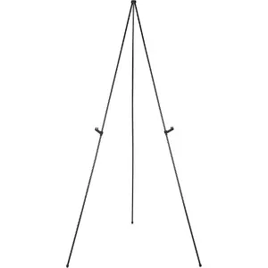 Easel Display Stand, Instant Floor Poster, Lightweight, Collapsible and Portable with Tripod Base, Black Steel (supports 5 pounds)