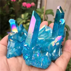 Beautiful Aura Titanium Crystal Quartz Cluster, Gemstones and Crystals, Exquisite Home Decoration, Unique Crystal Design, Unique Natural Gemstone for Healing & Energy