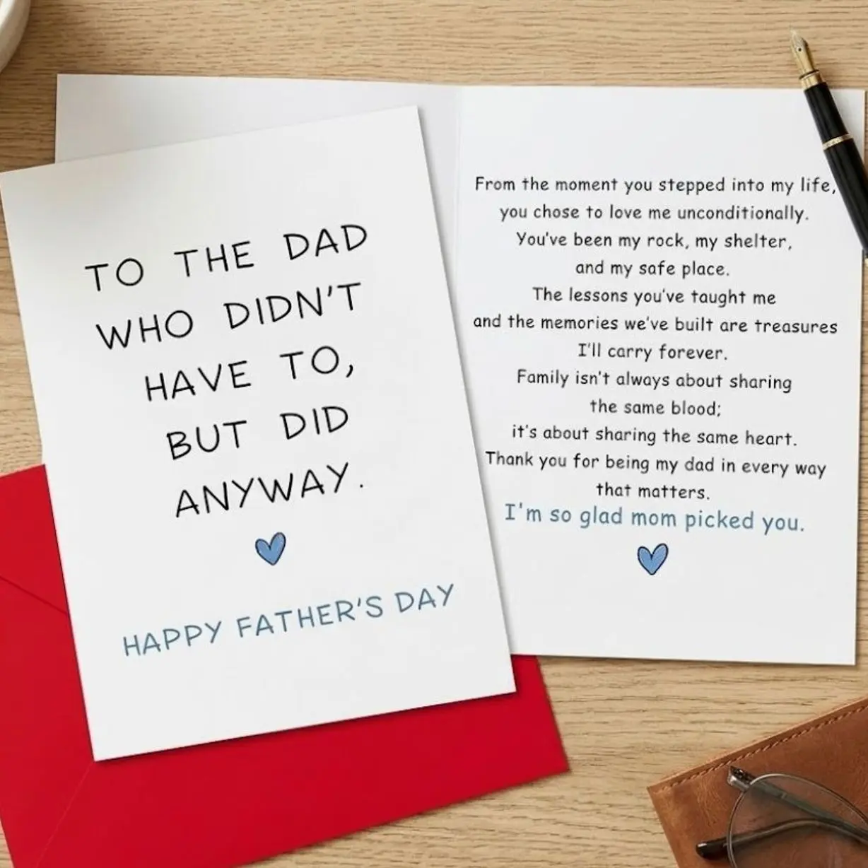 Father’s Day Card for Stepdad – Unique and Sentimental Gift from Step Daughter or Son for Bonus Dad