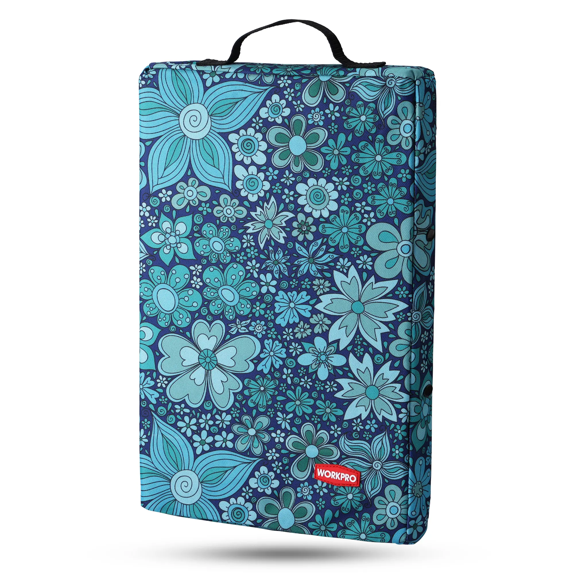 #summersale WORKPRO 17" Kneeling Pad with Removable Cover, Soft Pad Cushioning for Knee, Large Foam Kneeler Pad for Gardening, Daily Chores, Workout Supplies, Blue Floral Printing