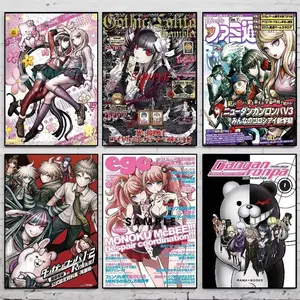 Classic Anime Danganronpa Poster Gallery Prints Self Adhesive Home Decor Decoration Wall Decals Living Room Sticker Unframed Poster