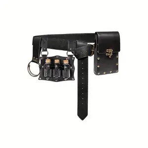 Medieval Retro Waist Bag, Renaissance with 3 Magic Bottle Pendants, Skirt Hiking, Role Playing Dress Up Accessories