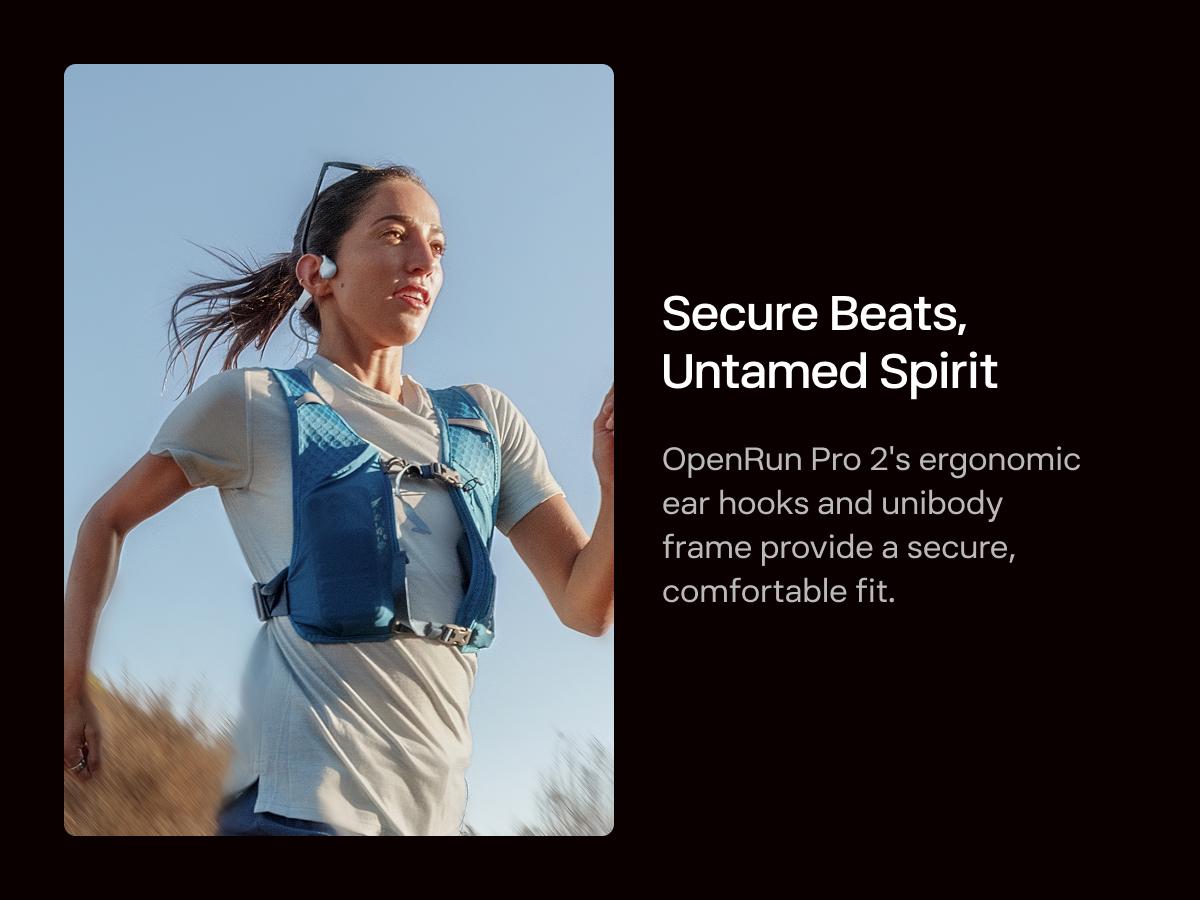 SHOKZ OpenRun Pro 2 - Open-Ear, Bone Conduction Sport Headphones - Sweat Resistant, Workout Headphones with Deep Bass and Smart Mic SHOKZ OpenRun Pro 2 - Open-Ear, Bone Conduction Sport Headphones - Sweat Resistant, Workout Headphones with Deep Bass and Smart Mic